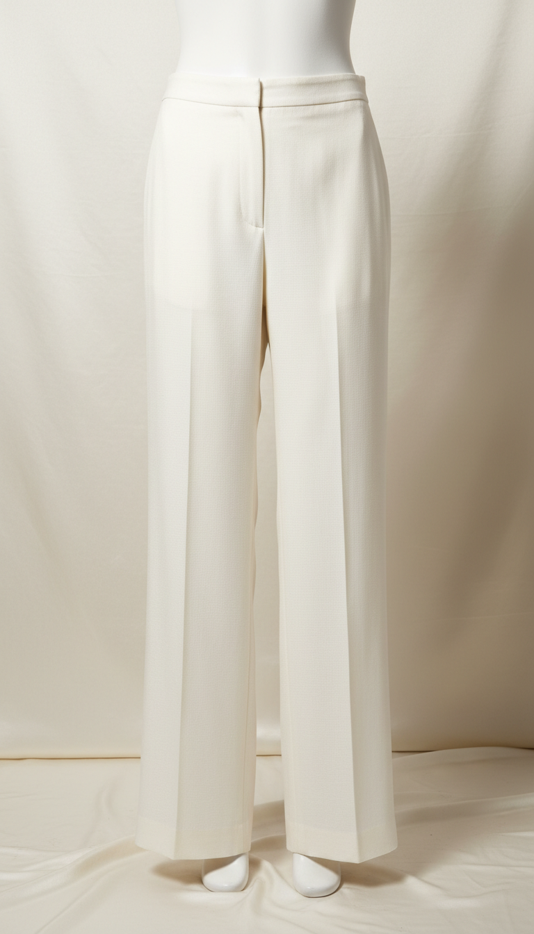 Ivory Wide-Leg Trousers