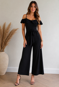 Quiz Black Wide-Leg Jumpsuit - (Size 12)