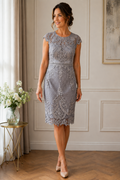 Lipsy Silver Lace Occasion Dress – (Size 12)