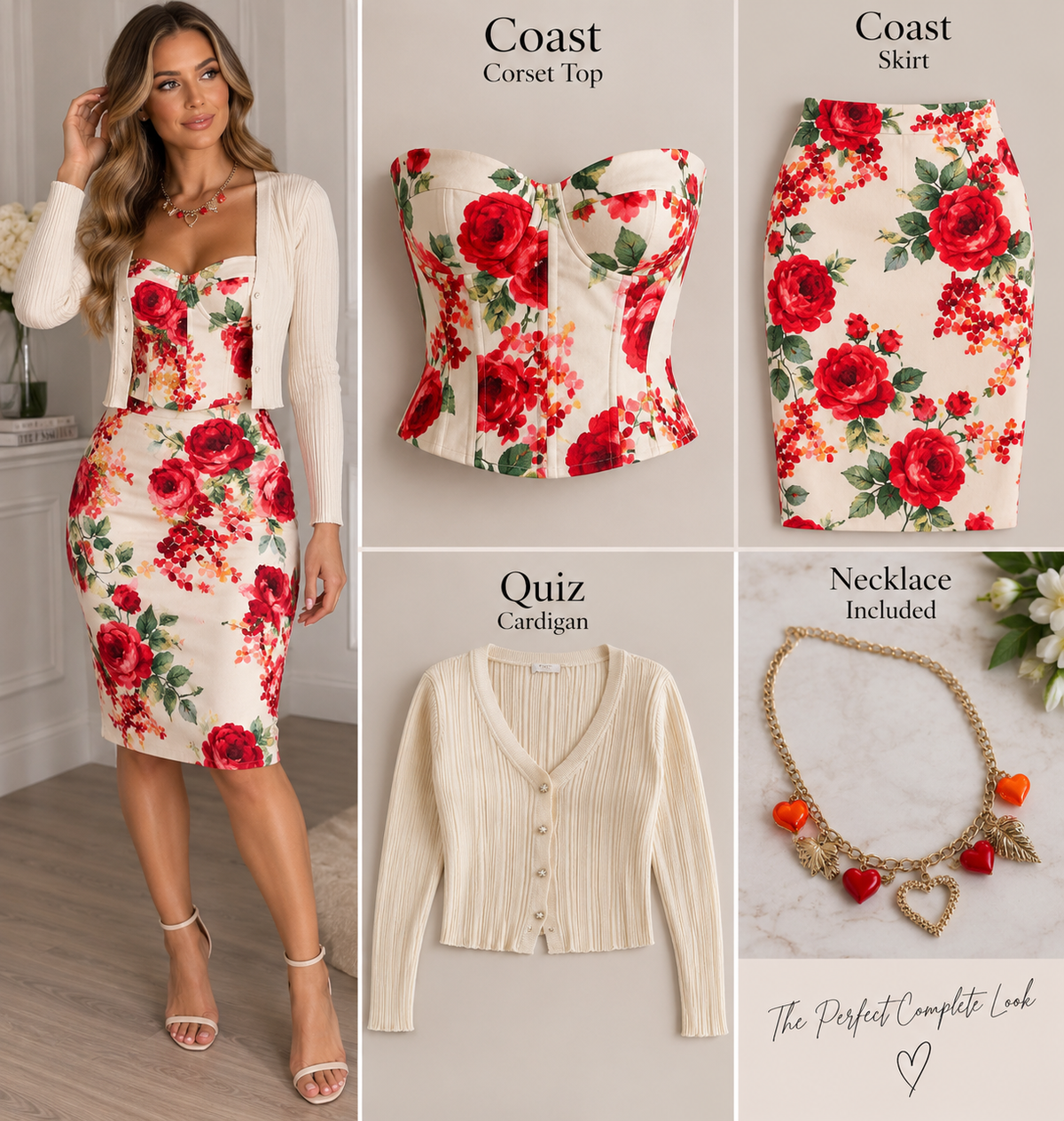 Coast Floral Linen Co-Ord FULL SET - (Size M)